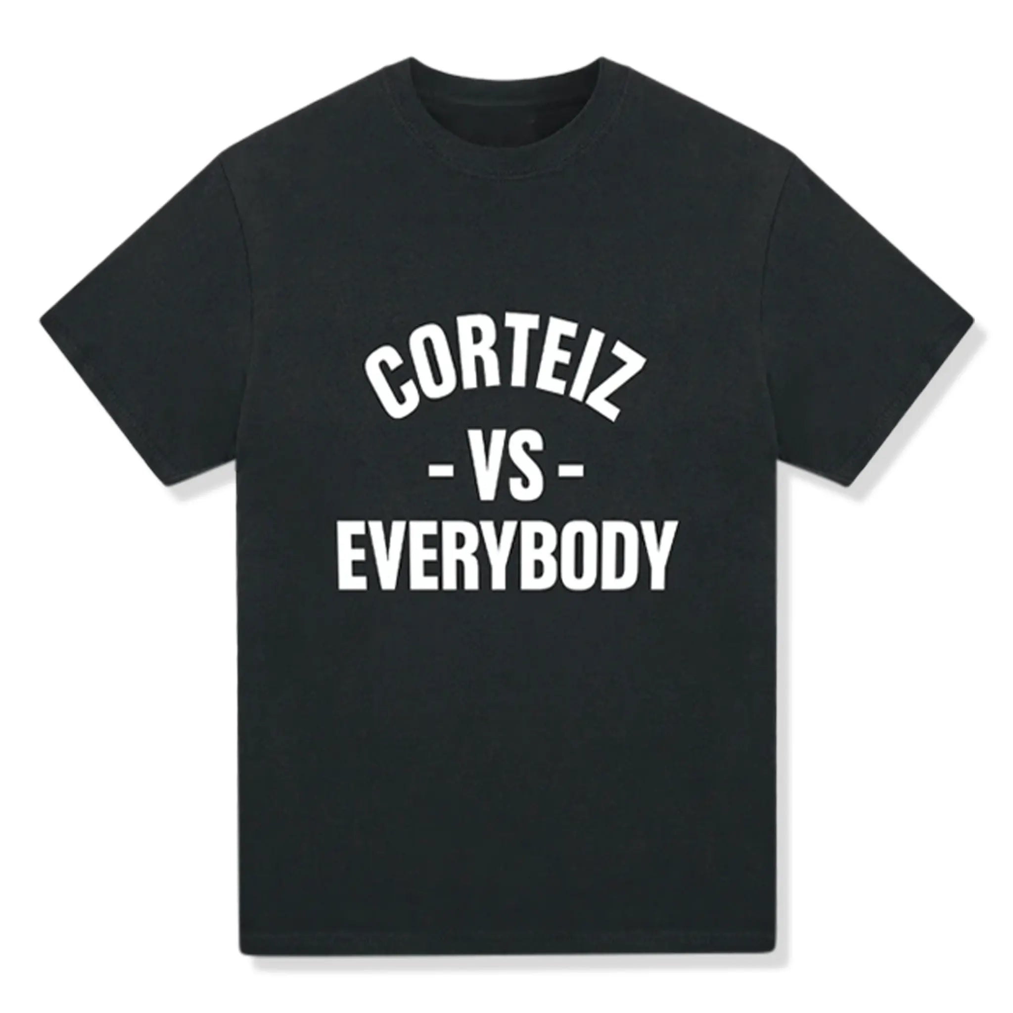 Front view of Corteiz Vs Everybody Black T Shirt